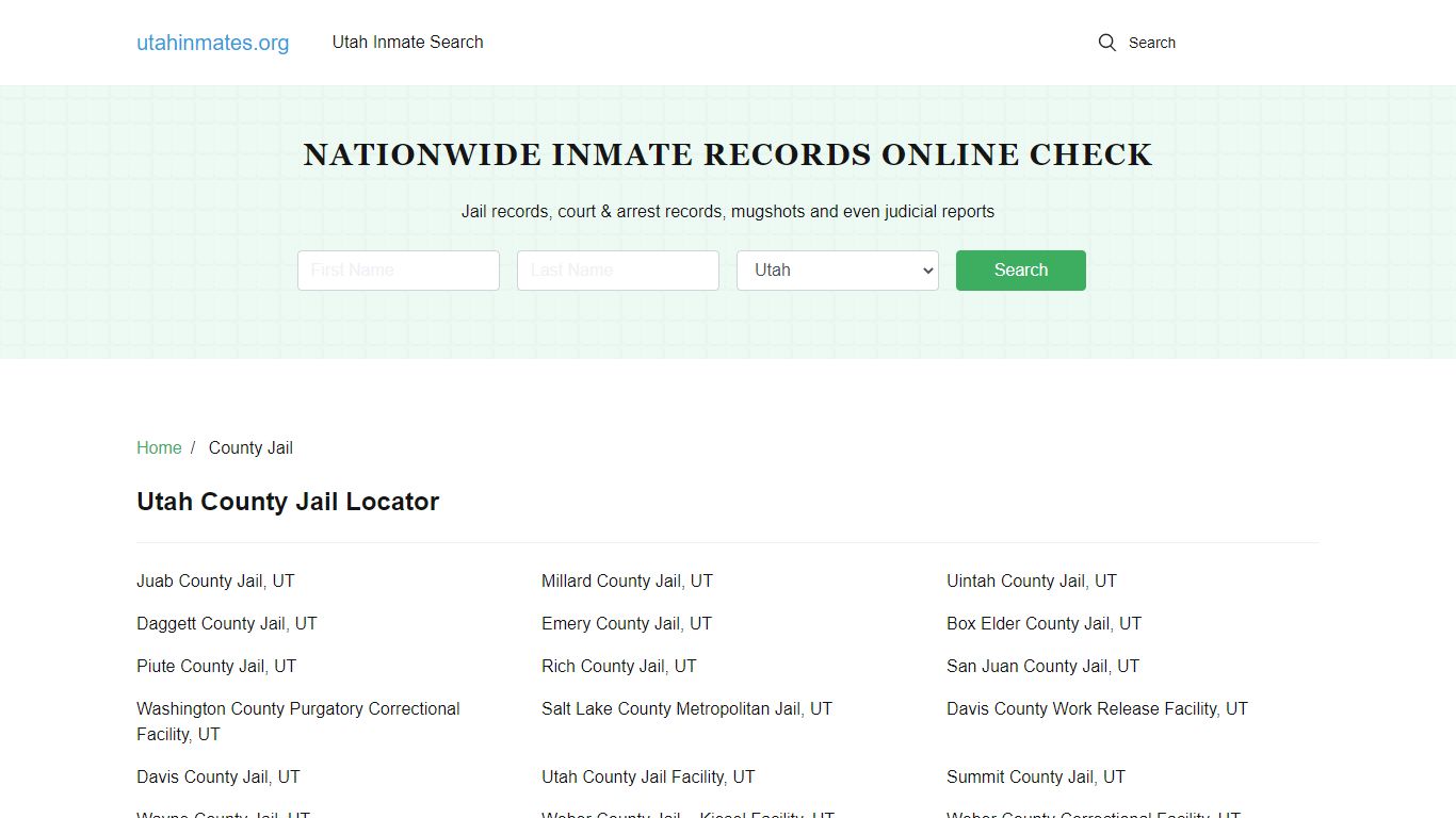 Utah County Jail Inmate Search | Free Inmate Lookup